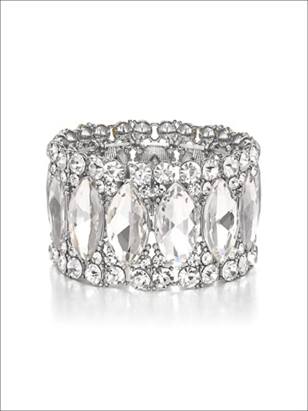 Crystal Stretch Bangle Bracelet Austrian Crystal Zinc Alloy Wedding